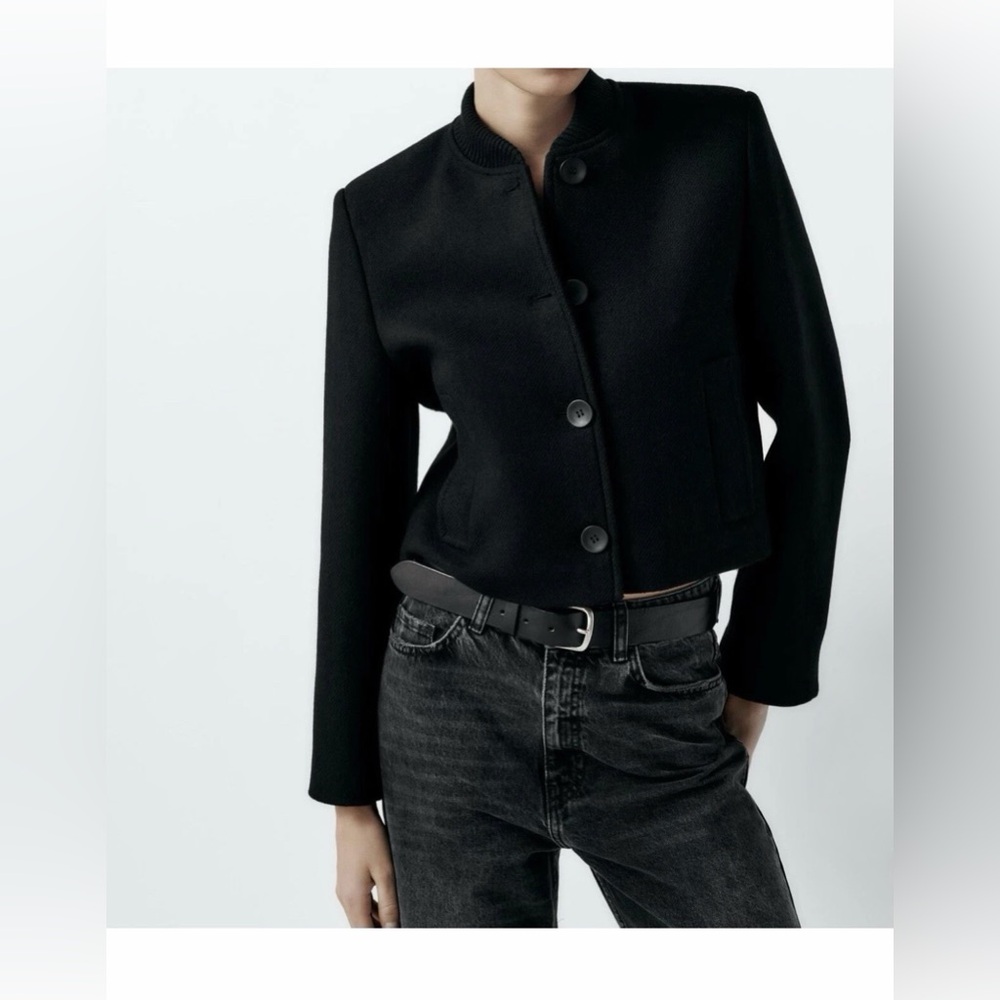 ZARA Wool-Blend Bomber Jacket